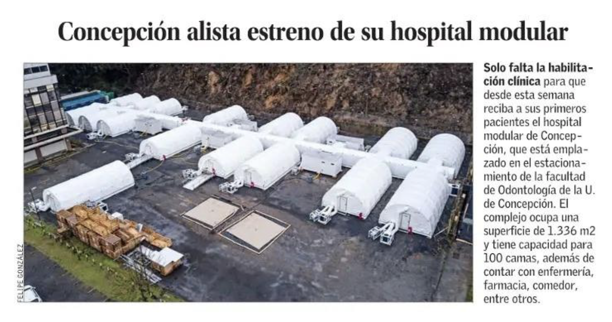 #PrensaUdeC: El hospital modular de Concepción, situado a un costado de la Facultad de Odontología #UdeC, programa su habilitación clínica para esta semana. 

Hoy en El Mercurio.