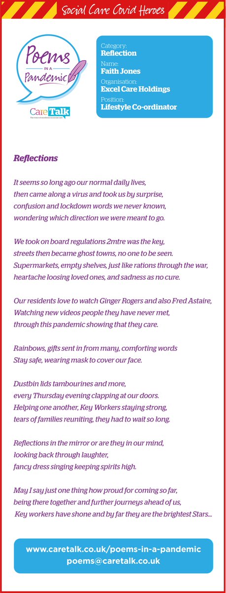 Thank you Faith <a href="/excelcareuk/">Excelcare</a> for sharing this touching and incredibly moving poem of #reflection with us 💜🖊️ 

#PoemsInAPandemic #ThankYouSocialCare 👏