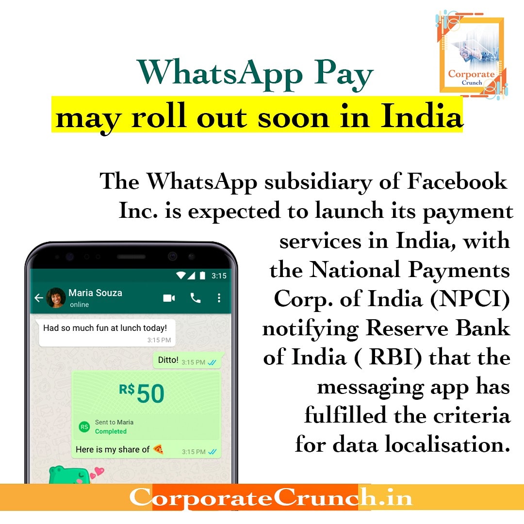 corporatecrunch's tweet image. What do you think it would give a competition to Gpay or Other UPI apps 
#upi #upiapp #upiapps #whatsapppay #paymentoptions #phonepe #gpay #corporatecrunch #interestingbusinessinfo