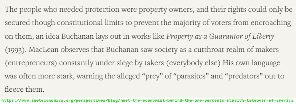 2/ If trust in democratic governance can be destroyed then people won't make an effort to defend democracy. The projects to destroy democracy laid out by William Rees-Mogg (admired by Peter Thiel) and James Buchanan (admired by the Kochs) will be able to continue apace.