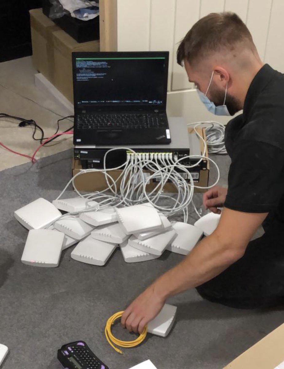 WiFi whizzkid James Adams working with Wifirst UK whilst wisely wearing his mask.

The net result, lightning fast WiFi in WiFirst and Airwave's latest student accommodation project.

#togetherstronger #wifi #deliveringyourvision