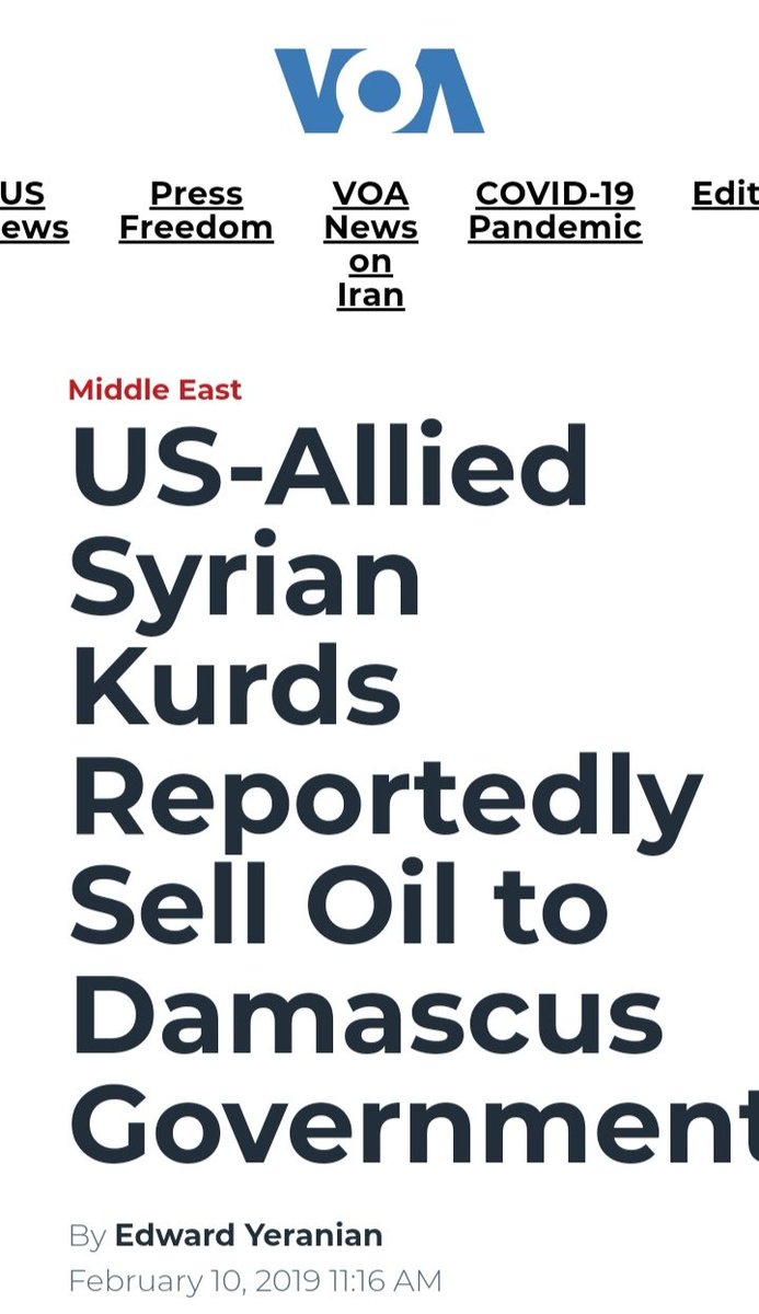 Paradoxically,   #SDF took over the former   #ISIS smuggling network & started to sell Syria& #39;s oil to the Syrian gov, which US had put under "maximum pressure" sanctions & protected the very same oil that was flowing to gov territory at the time. A trade the US turned a blind eye to.