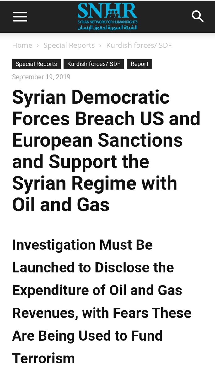 Paradoxically,  #SDF took over the former  #ISIS smuggling network & started to sell Syria's oil to the Syrian gov, which US had put under "maximum pressure" sanctions & protected the very same oil that was flowing to gov territory at the time. A trade the US turned a blind eye to.