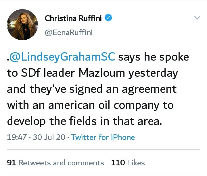 On the 30th of July, articles started to appear on a US-SDF oil deal signed & acknowledged by the White House. Delta Crescent has apparently signed an agreement to market oil in territory controlled by the US-backed entity and to develop and modernize existing oil fields.