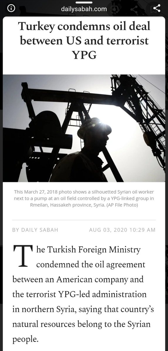 One of the greatest concerns might be Turkey’s reaction to the US - SDF oil deal. One of the key disagreements between Turkey and the US on Syria has been about the latter’s local cooperation with the SDF.