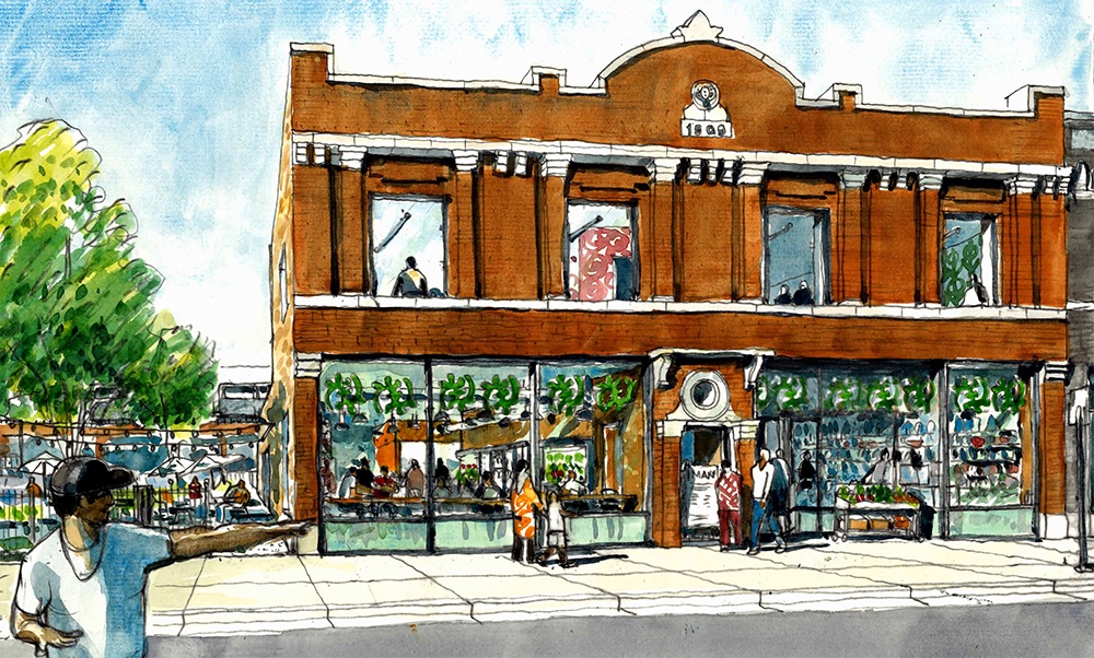 zachmortice's tweet photo. A new @wheelerkearns healthy corner store in Englewood on Chicago's South Side is step one in establishing an @imancentral campus that addresses systemic food insecurity, housing needs, and economic disinvestment.  I'm elated to be back in @CityLab!  https://t.co/Jj6jlu79wA https://t.co/3RAC1L5pS9