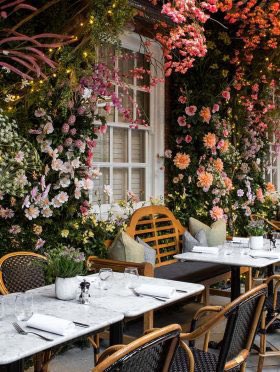 Dalloway terrace -Has outdoor seating & “indoor” seating.-“indoor” seating has a removable roof -eat out to help out scheme: YES-spend: £35-40.-Bonus: £30 pp afternoon tea is cheaper