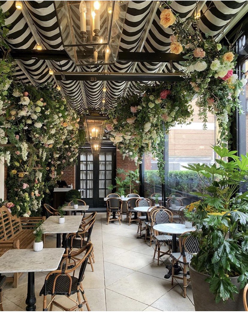 Dalloway terrace -Has outdoor seating & “indoor” seating.-“indoor” seating has a removable roof -eat out to help out scheme: YES-spend: £35-40.-Bonus: £30 pp afternoon tea is cheaper