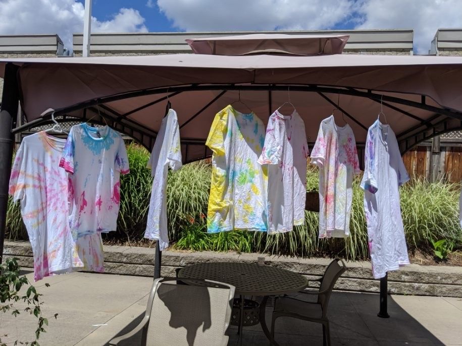 Taunton_Mills's tweet photo. Emily from recreation had residents making their own tie dye shirts! As you can see from the finished product, everyone did an amazing job! #ThemeDaysAreFun #TauntonStrong https://t.co/9lgRGEzveG