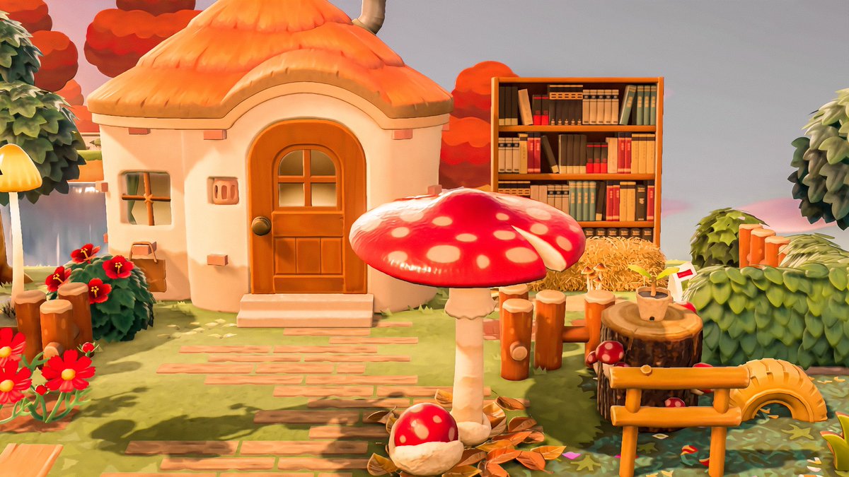 udonisle's tweet photo. 🍄🌱 mushroom madness (´･ᴗ･ ` )

finally got around to decorating maddie n melba's exteriors! aah, creating this area was such a nice break from sticking w earthy tones in my other areas 🌻🥺🧡

#acnh #animalcrossing https://t.co/jTc0PC548N