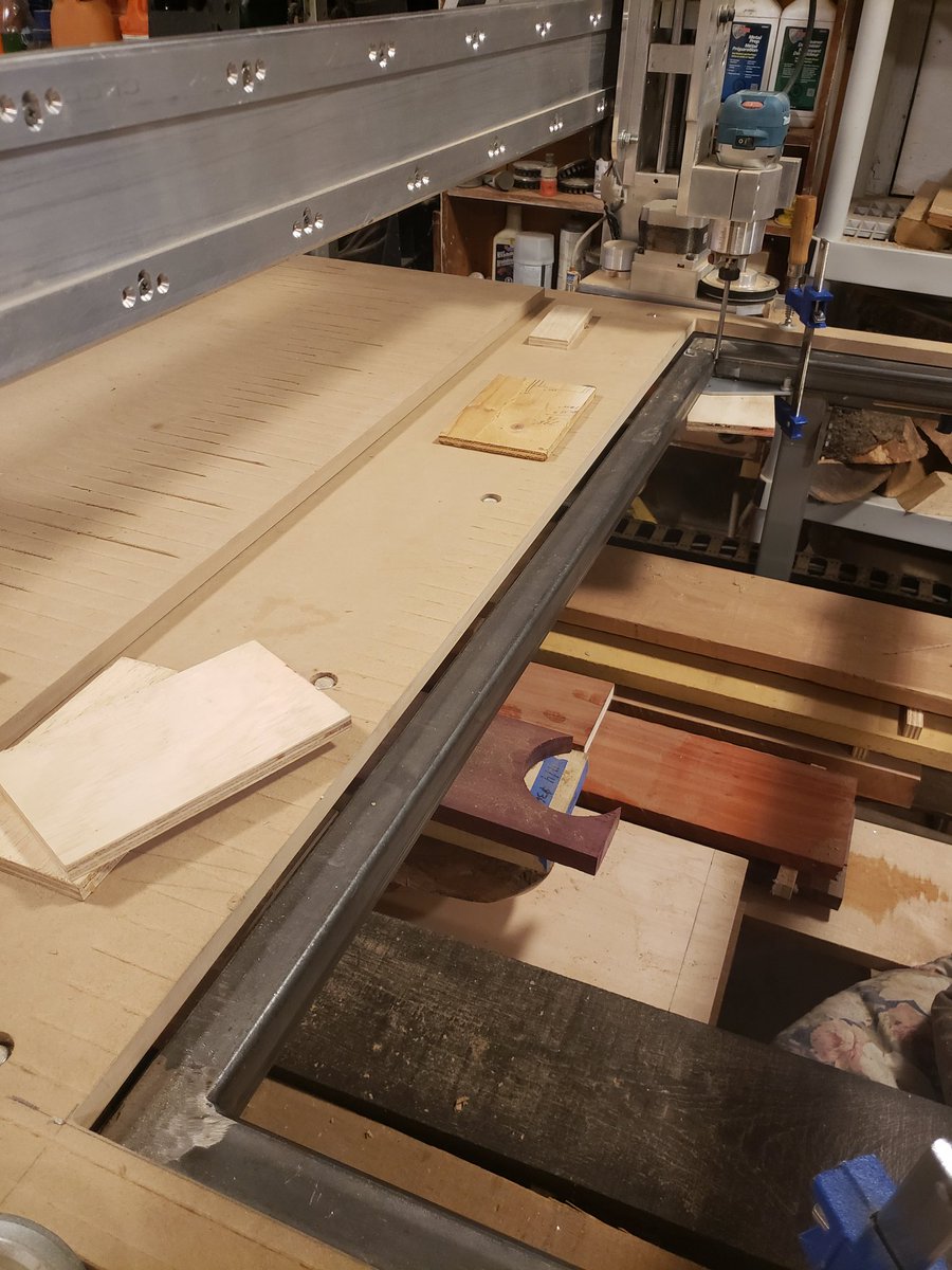KyleStubbins's tweet image. I have both sections of the #tiltingtable loosely set in place &amp;amp; squared to the gantry. 

Still working on the mechanics, but I think my first order should be getting a functional, flat, table back. 

Then we tilt. 

#cncrouter #maker