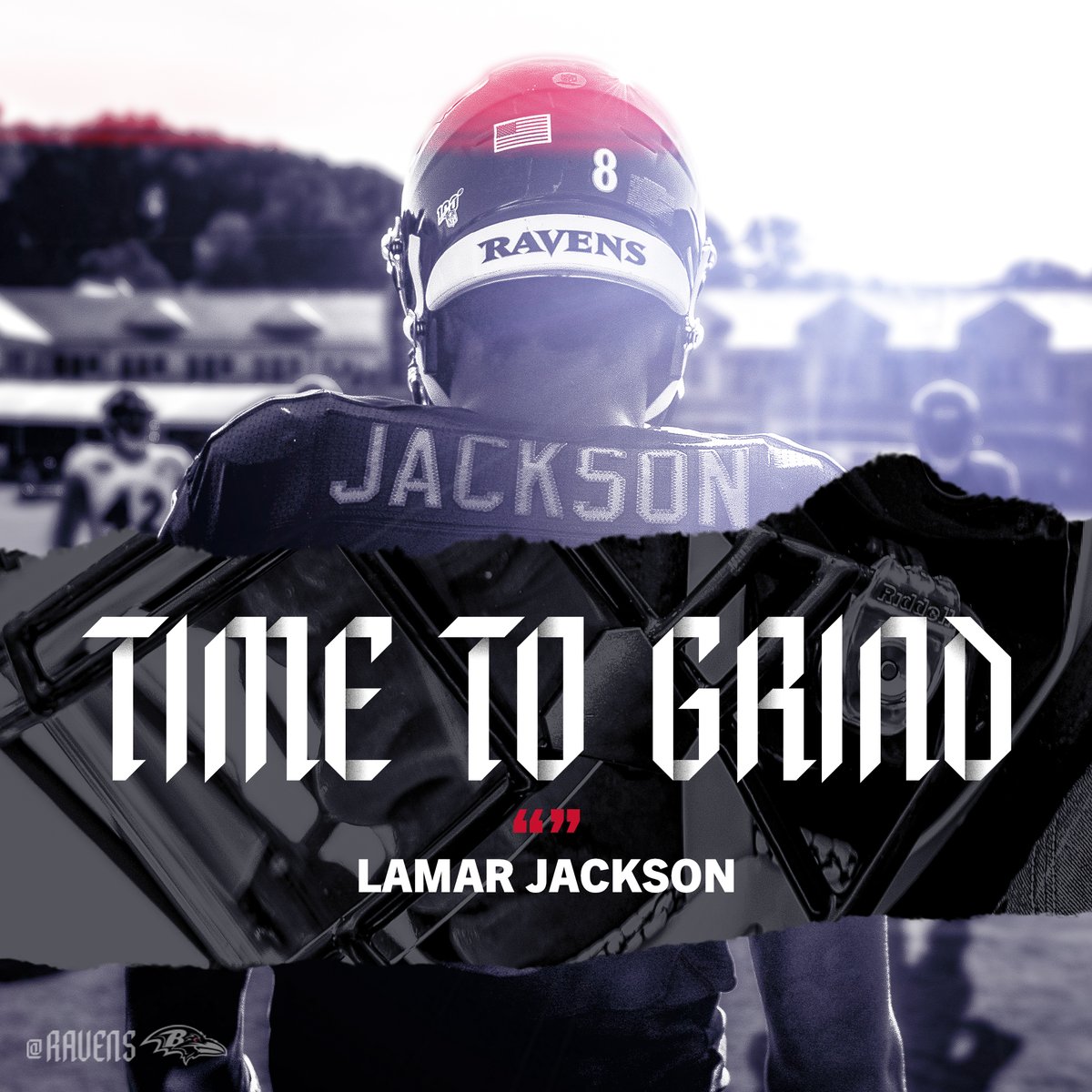 Ravens's tweet photo. "Time to grind." 

@Lj_era8 is ready. 😤 https://t.co/aQXrzmyGbx