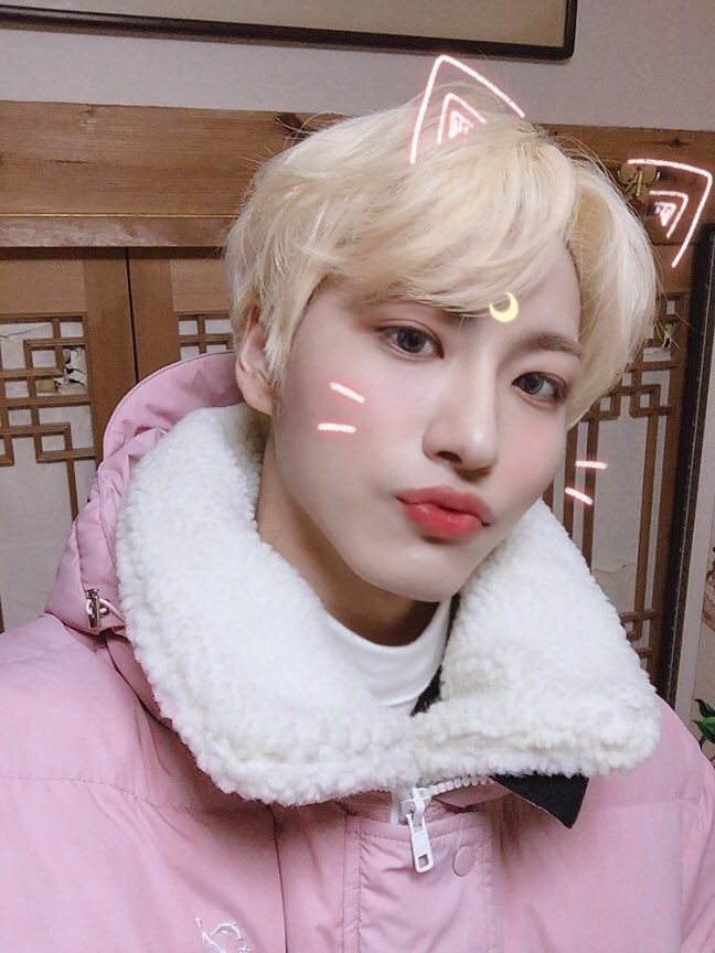 blonde seonghwa and the cute sailor moon cat filter 