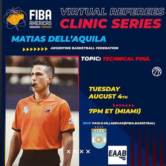 arbitrospba's tweet photo. escueladearbitrosprovincia #repost @eaabcabb (@get_repost) 

El Martes 4/8 - 20 hs Matias Dell'Aquia disertará para el "Virtual Referees Clinic Series", organizado por FIBA Americas, sobre el tema Falta Técnica 

#EAAB #LaEscuelaSomosTodos
#SomosProvincia https://t.co/7vabATpwA9