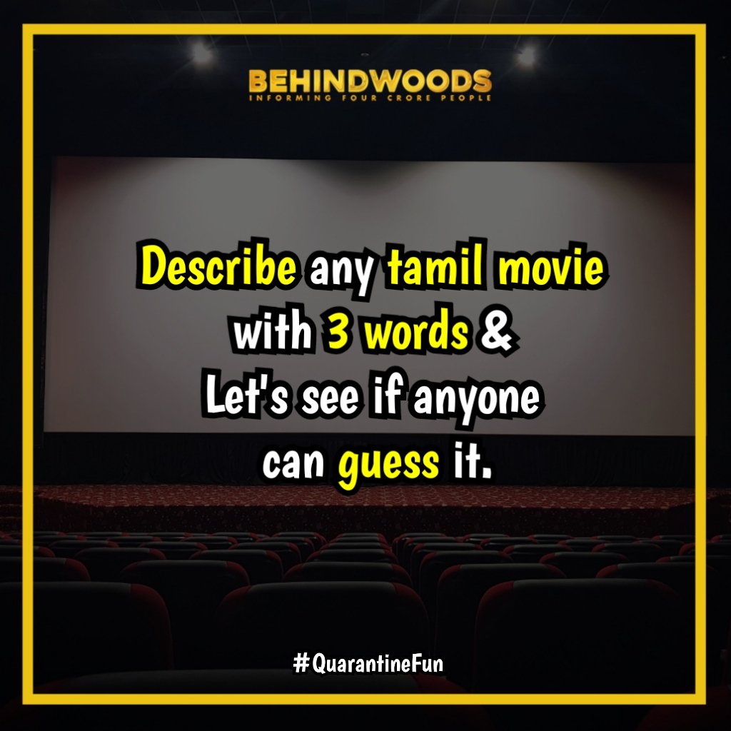 behindwoods's tweet image. Comments la vilayadalaam ah!😁

#Movie #Guess #QuarantineFun #BehindwoodsGame