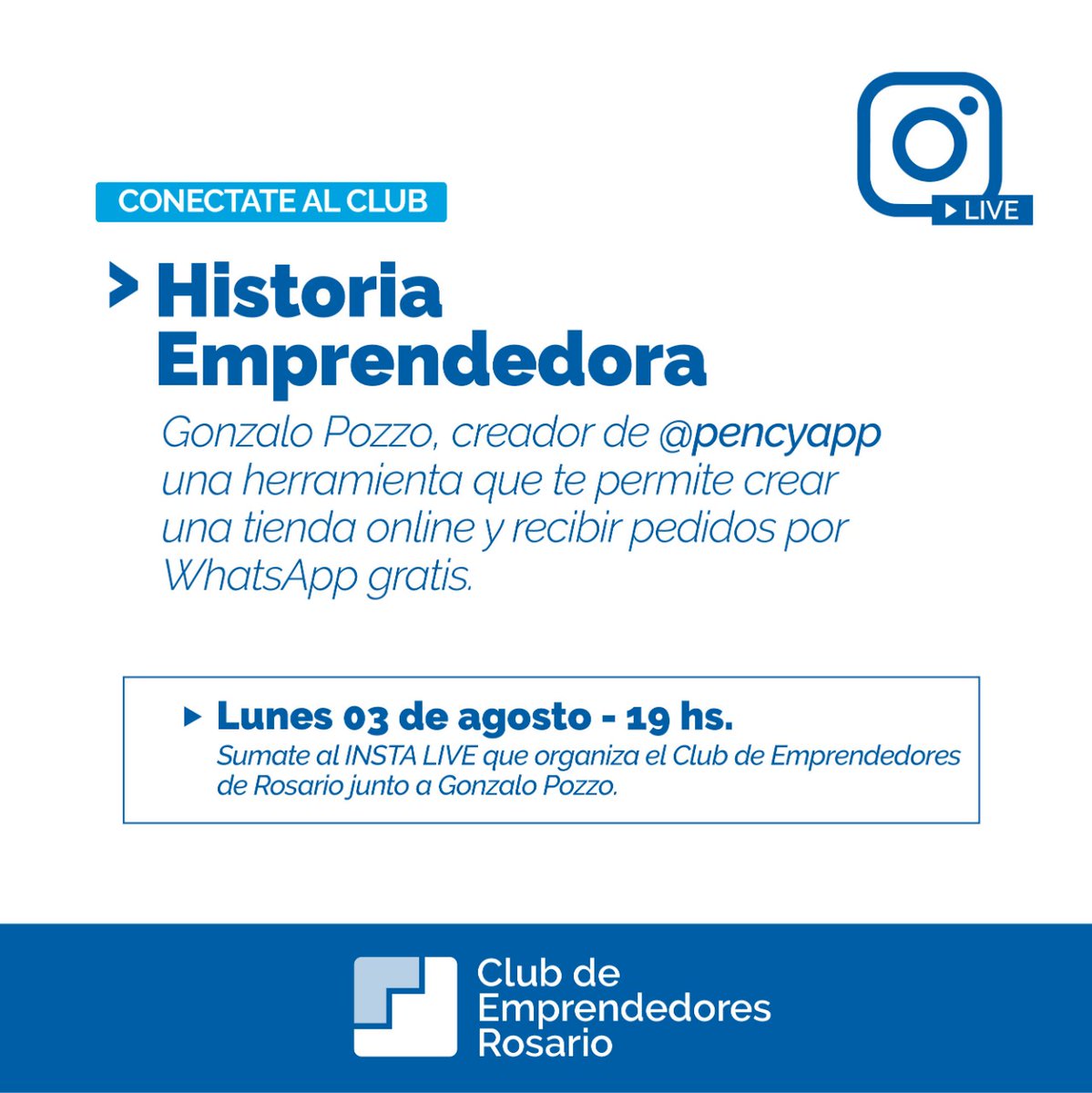 aipe_rosario's tweet photo. Recibimos a Gonzalo Pozzo creador de Pency App una herramienta que te permite crear una tienda online y recibir pedidos por WhatsApp gratis.
Conectate hoy a las 19 horas en nuestro Instagram Live
¡No te lo pierdas! 🚀
#RosarioSeCuida #ArribaCuidar #ConectateAlClub https://t.co/vorClfmQGk