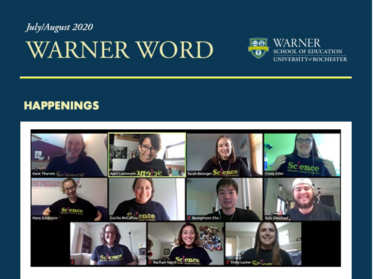 UofR_Warner's tweet photo. Enjoy the July/August 2020 issue of the Warner Word … news and community notes from the happenings at Warner! 
⬇️ ⬇️ 
https://t.co/rnO6MekNyF https://t.co/h9EXkJ7GZN