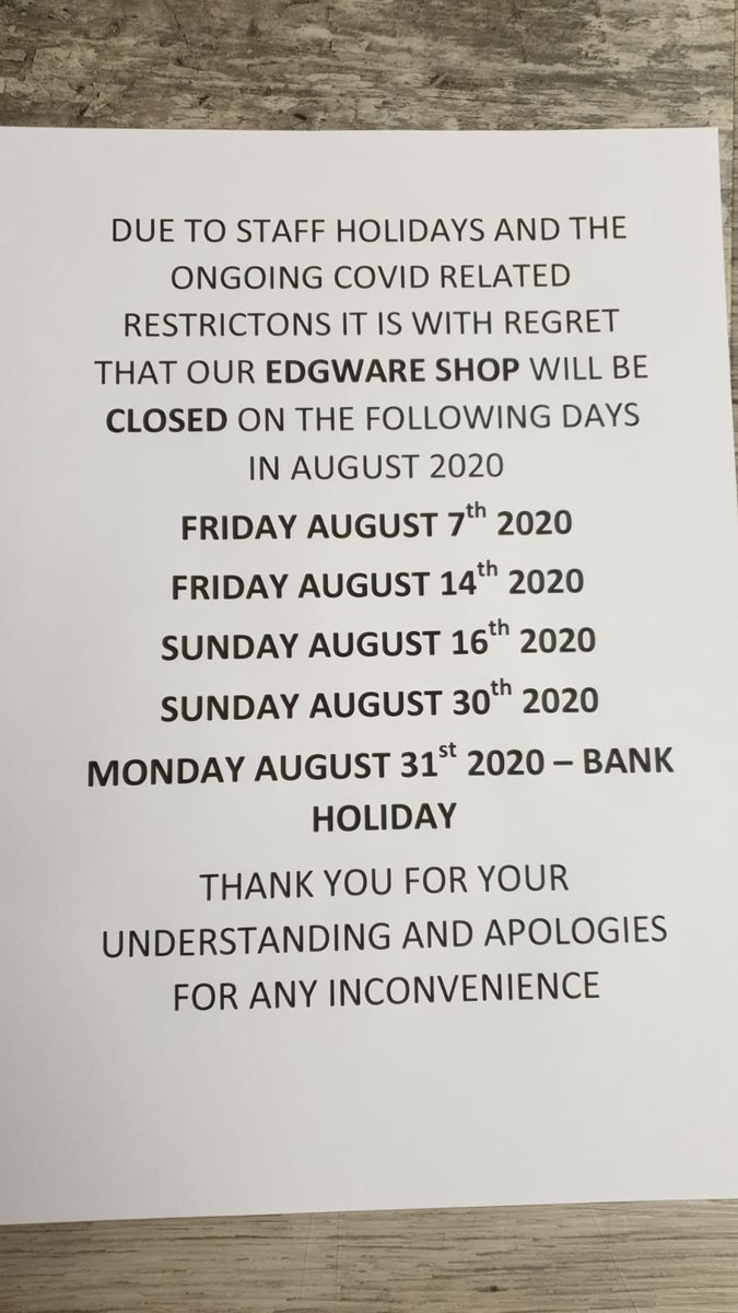 CarpetsMowbray's tweet photo. A few dates our Edgware shop will be closed during August. Thank you for your understanding. https://t.co/LczFRcwtzK