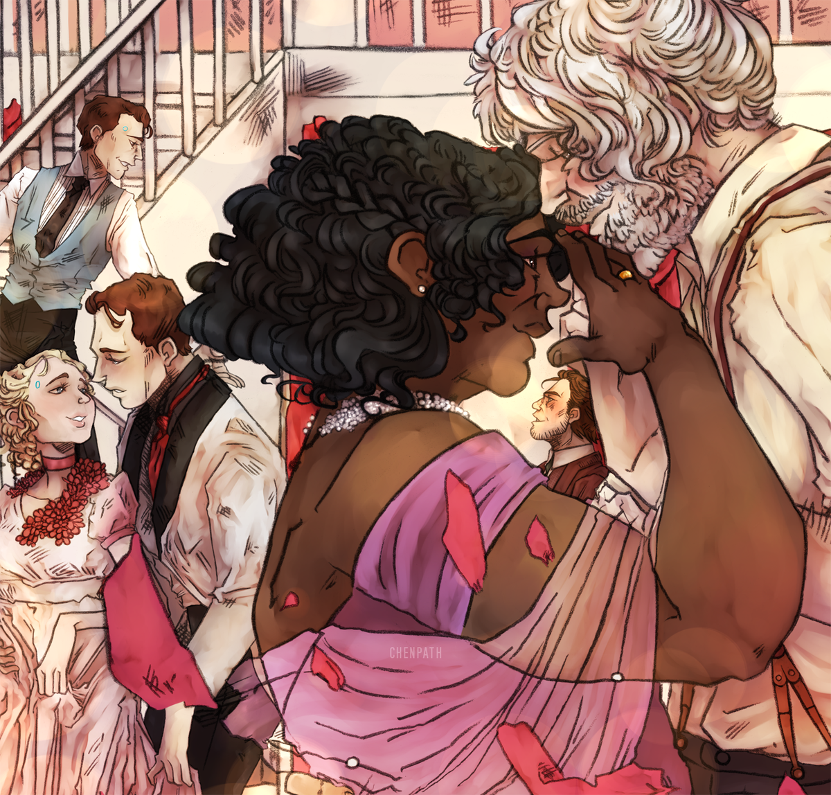 faestorian's tweet photo. I was fortunate enough to contribute to the @ZineDetroit project this year, focusing on the #HankRose ship in my artwork (with hints of #Convin &amp; #Chloe900 in the background) 💖🌹

#DetroitInLoveZINE #DetroitBecomeHuman #dbh #HankAnderson #RoseChapman https://t.co/049NyQuKlR