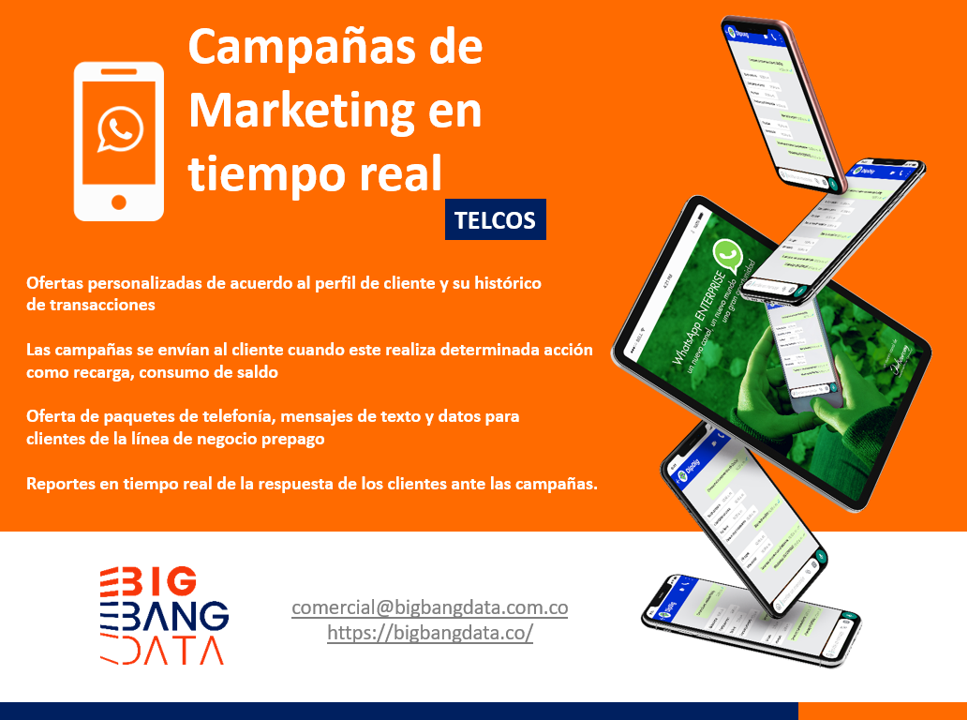 BbdColombia's tweet photo. Reportes en tiempo real de la respuesta de los clientes ante las campañas #BBD #analítica #estrategiasdemarketing #realtime #campañasmkt 
comercial@bigbangdata.com.co 
https://t.co/TKQ03KNvww https://t.co/DGJQenwyPs