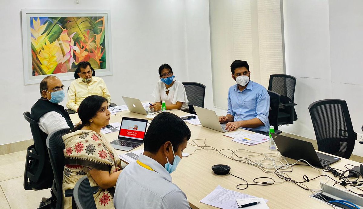 NITIAayog's tweet photo. Commending the collective efforts of NGOs, CSOs and affiliated volunteers in partnering with the Government in COVID-19 management, the Empowered Group 6 led by CEO @amitabhk87 discussed the way forward in terms of sustaining and strengthening these initiatives https://t.co/VKfLPTEHbj