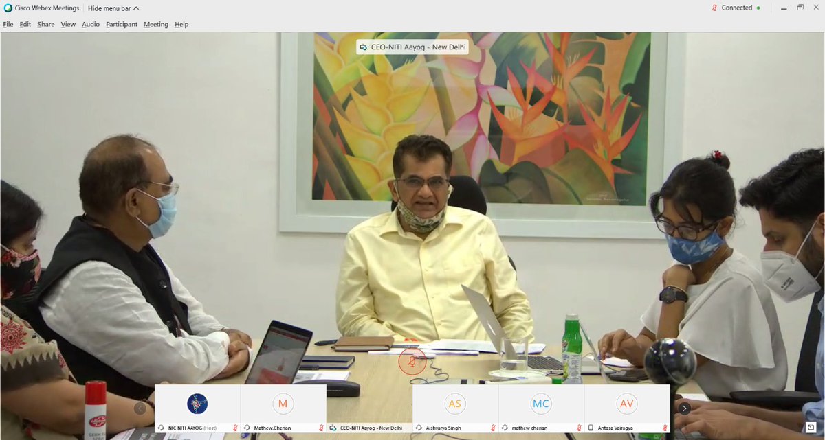NITIAayog's tweet photo. Commending the collective efforts of NGOs, CSOs and affiliated volunteers in partnering with the Government in COVID-19 management, the Empowered Group 6 led by CEO @amitabhk87 discussed the way forward in terms of sustaining and strengthening these initiatives https://t.co/VKfLPTEHbj