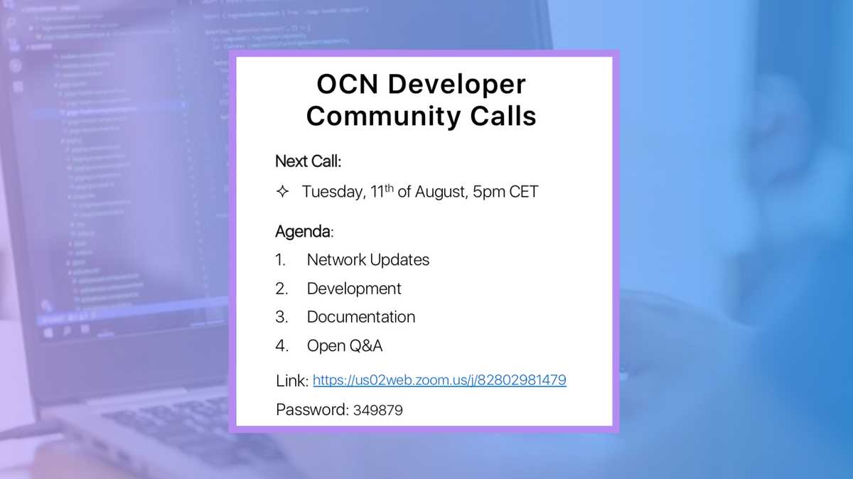 Join Our Developer Community Call!

We are now hosting monthly Developer Community Calls to align the development of the OCN. Anyone is invited to join the call and jointly discuss the related topics. Follow the link to find out more! #OpenSource #OCN
shareandcharge.atlassian.net/wiki/spaces/OC…