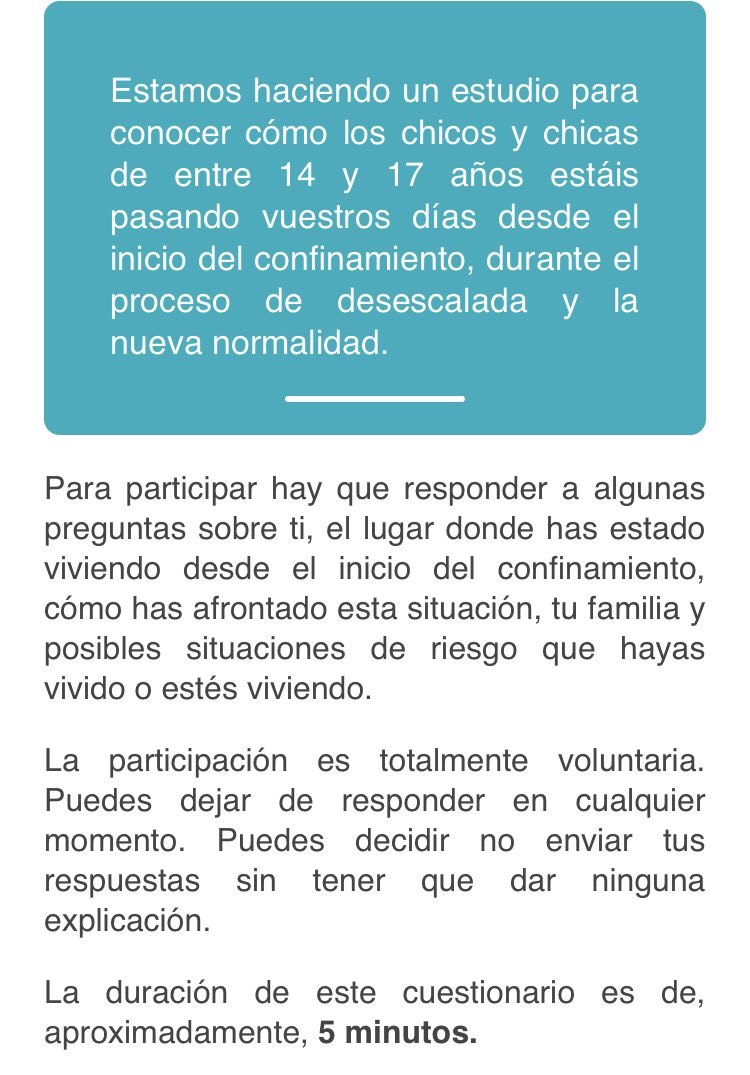 NGrevia's tweet photo. Junto a @SaveChildrenEs queremos saber cómo los chicos y chicas españoles de entre 14 y 17 años están pasando estos meses, desde el confinamiento. Para ello, hemos creado esta encuesta, por si eres adolescente o conoces a alguno ¡Queremos oír tu voz!
 
https://t.co/WnnH0eixzt https://t.co/PItEbqmMAd