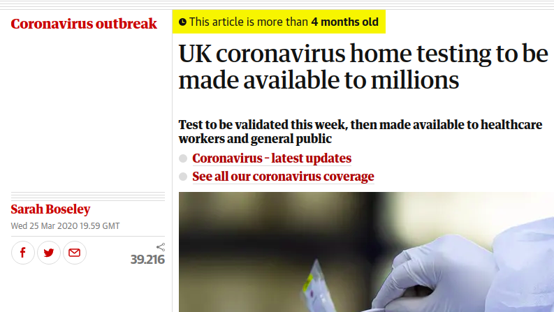 BlogBandini's tweet photo. "New 90-minute tests that can detect coronavirus and flu will be rolled out in care homes and laboratories from next week."

Speedy turnaround! Reminds me of the millions of 15-minute tests Amazon were going to deliver...
https://t.co/WSBqDmrELR https://t.co/OvBGnvkBK0