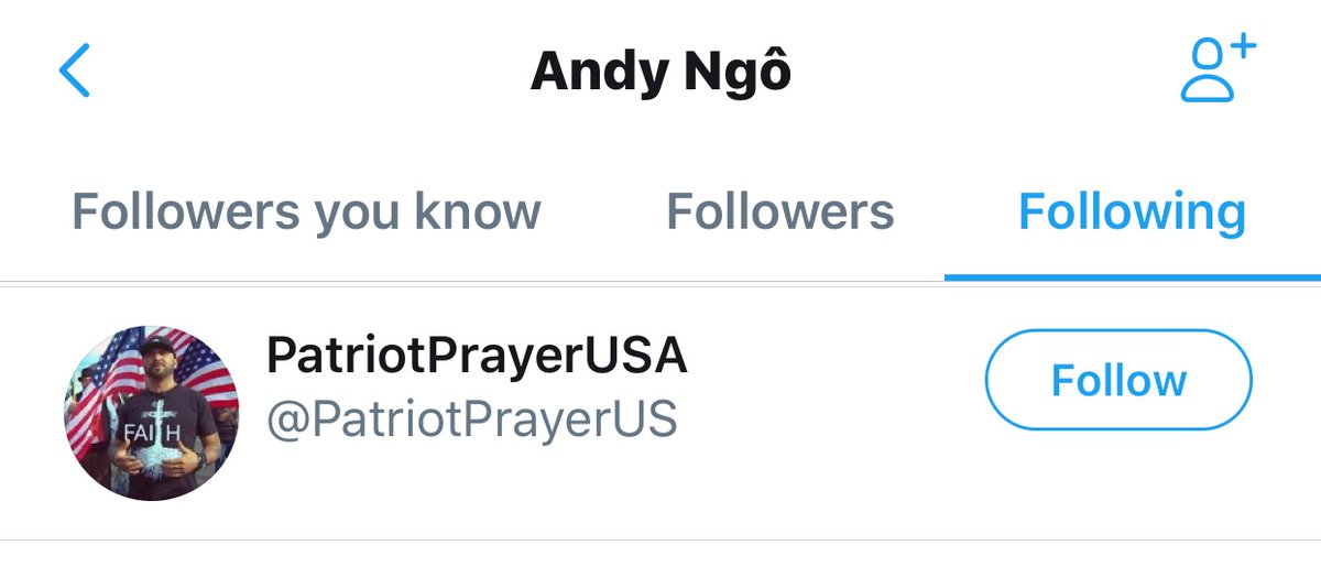 Andy follows white nationalist cartoon stonetoss (Andy got in trouble in April for making a stonetoss image his background on here), white nationalist Scott Greer, fascist group Patriot Prayer, & “Millennial” Matt Colligan Alt right member who was at Unite the Right in 2017