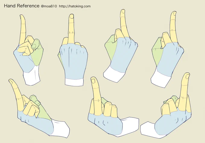 トレスOKな手のイラスト資料集に「中指を立てる -F**k」を追加しました。やってみてわかったんですが、人差し指に比べて中指だけ立てるのってなかなか力が必要で疲れますね。 *Hand refs for artists  https://t.co/aaWJW0JtJn 