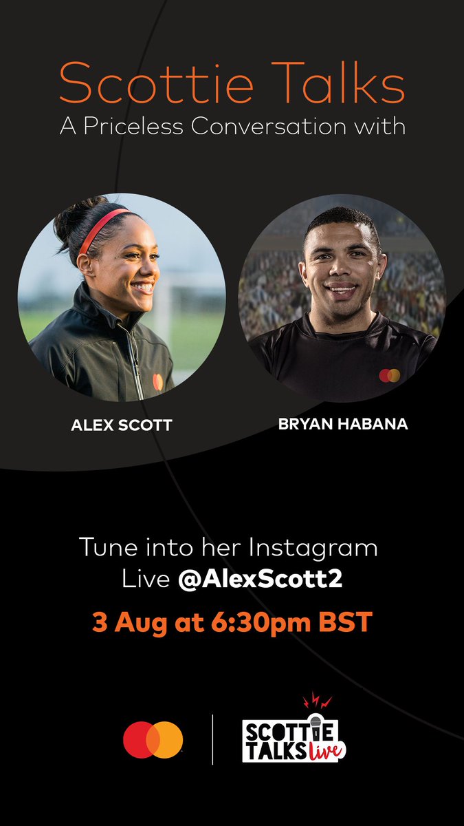 Tune in to Scottie Talks tonight at 6:30pm BST for a #Priceless conversation with @AlexScott and myself! The Q&A will be hosted by Alex Scott on her Instagram Live. Find out more at mstr.cd/32Yj0qC. #Priceless