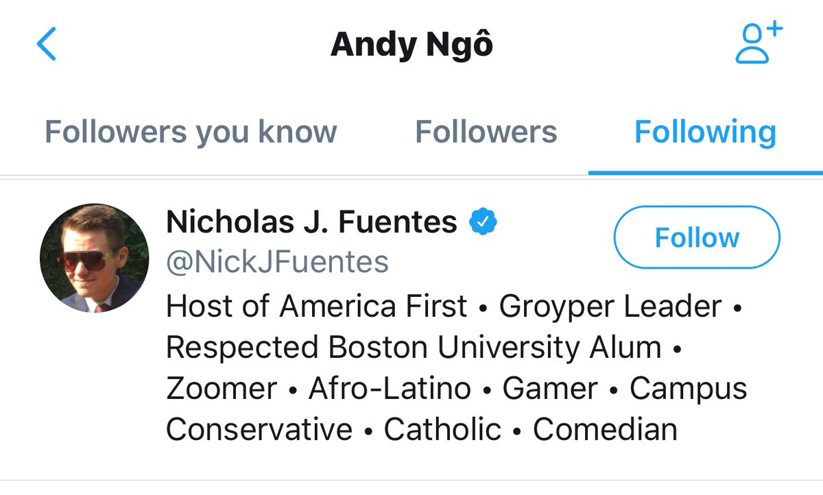Andy also follows Groyper/white nationalist leaders Nick Fuentes and Jaden McNeil. Michelle Malkin, who is associated with the white nationalist Groypers, started a gofundme for Andy’s fake brain injury that raised $250,000. Andy also follows white nationalist Faith Goldy.