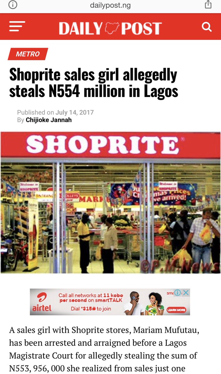 It was published in different News outlets in 2017. Inside story is, she came with her own POS machine & kept using it to collect payments during peak period. The receipt looked like an original Shoprite receipt till you look closer & notice the alteration.