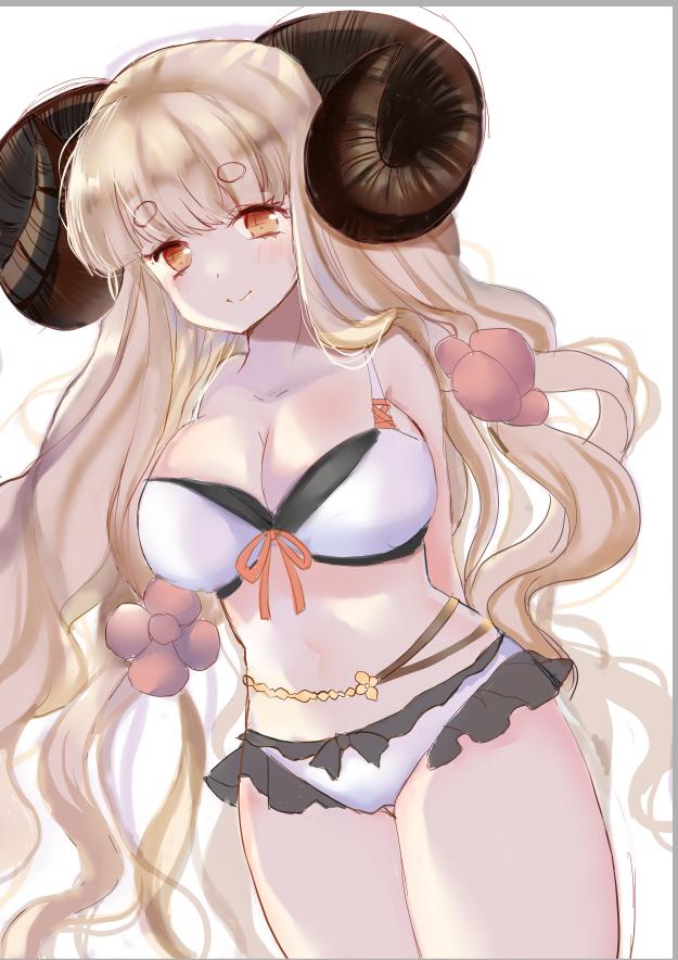 グラブル「#グラブル這次的泳裝羊羊沒有抽到哭哭OQ 」|小野大貓のイラスト