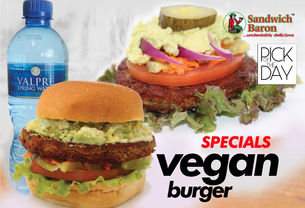 SandwichBaron's tweet photo. You are what you eat and we have sourced the most delish ingredients to make this Vegan Burger a real treat. Winter Warmer and our pick of the Day!. #pickoftheday #winterwarmer #sandwichbaron #hungry https://t.co/hRy0jd8rJ0