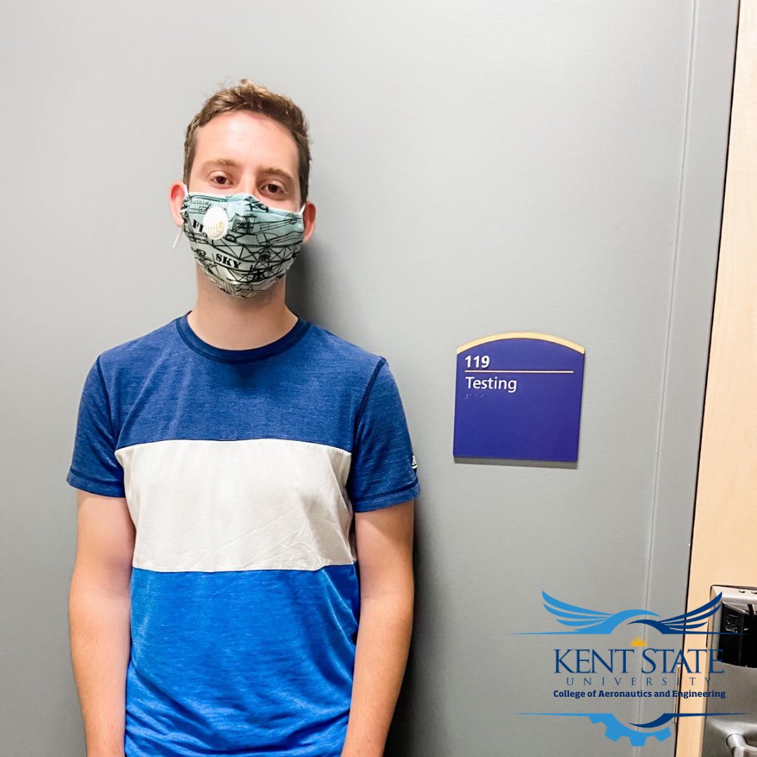 KentStateCAE's tweet photo. Kent State student, Justin Allen, is the first student to take an FAA written exam at our new testing center in the FedEx Aeronautics and Academic Center located at the Kent State Airport.

Congratulations Justin! 

#kentstate #aeronautics #flight #flighttechnology #fedex #faa https://t.co/ED151KltW1