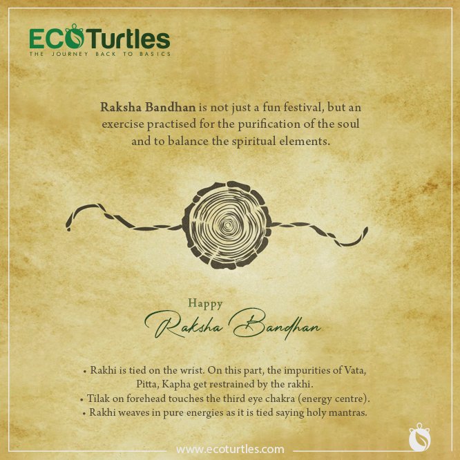 ecoturtleshub's tweet photo. The rituals of Raksha Bandhan are more than just symbolic expressions.
Wishing you and your family a safe and happy Raksha Bandhan!
#RakshaBandhan #BondOfLove #EcoTurtles https://t.co/ENeNOEsfje