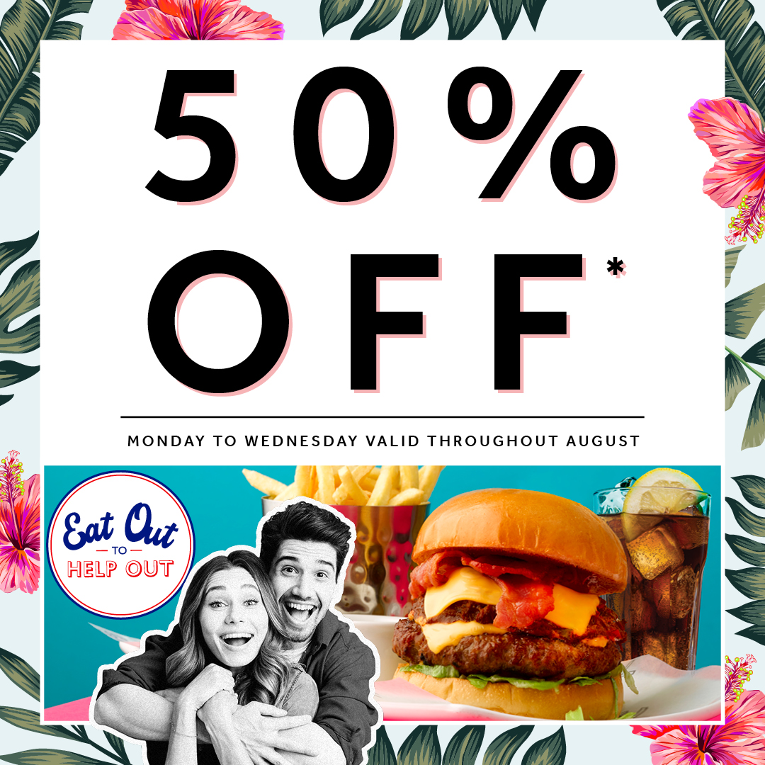 slugbmth's tweet photo. Honey we have news for you! 😍
We are taking part in the Government's Eat Out to Help Out Scheme this August!
Enjoy a massive 50% off food 🍽️ &amp; non-alcoholic drinks, up to a value of £10 per person, when you visit us from Monday - Wednesday 🙌 https://t.co/4IlPbnQ0RI