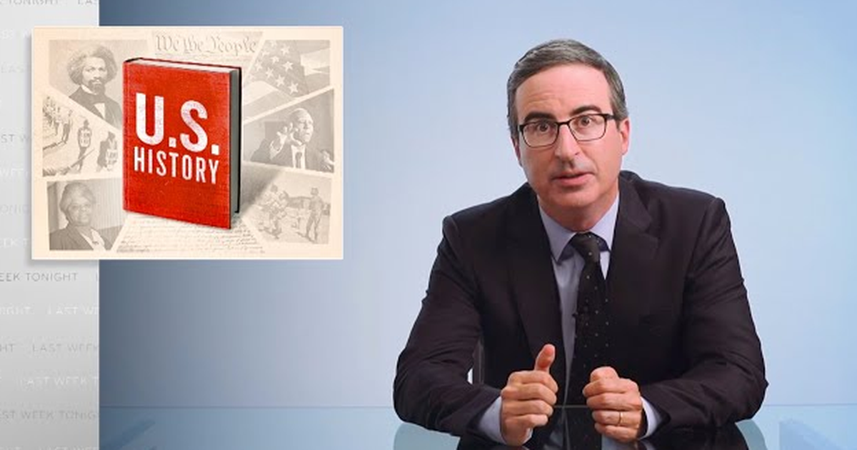 mashable's tweet photo. John Oliver takes an eye-opening look at the way U.S. history is taught in schools https://t.co/rQ5zCxhDLP https://t.co/nzcLaXfHfS