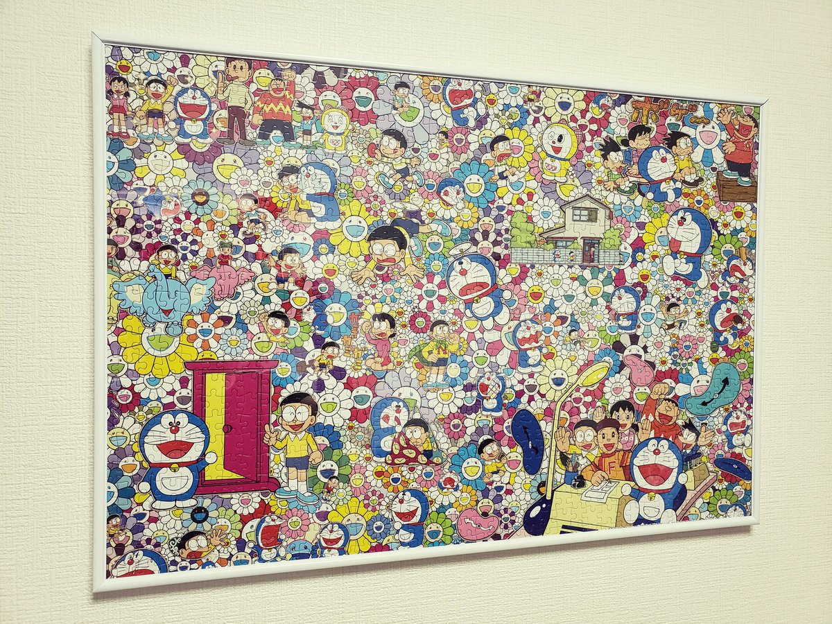 村上隆の3枚組絵画『727』高品質1000ピースの村上隆ジグソーパズル