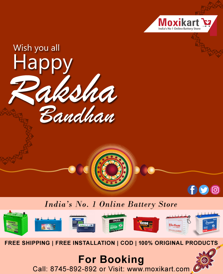 KartMoxi's tweet image. I pray to God that all my sisters achieve their goals in life.

May God give them strength and courage to fight adverse entities.

Happy Raksha Bandhan (3 Aug 2020)

#rakshabandhan #moxikart #onlinebatterystore #carbattery #inverterbattery