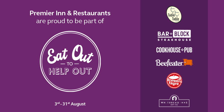 We’re chuffed to announce that all our restaurants will be taking part in the Eat Out to Help Out scheme! 🍴 Not only can you enjoy 50% off your food bill (including our breakfast!) between Mon–Weds, it won’t be capped at £10 per person. Find out more bit.ly/2Phs0z5 ✨🌛