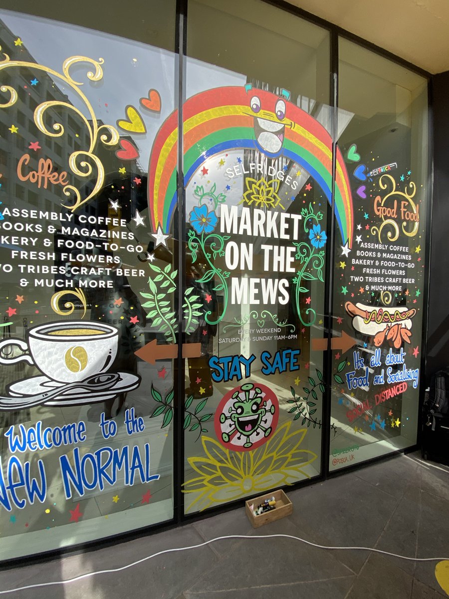 poscauk's tweet photo. The legendary @spzero76 was in London this weekend painting @selfridges 'Market on the Mews' window display. If your in London, be sure to check out the market every Saturday and Sunday!

#POSCA #PenArt #Doodles #PaintPen #POSCAart #POSCApens #SPZero76 #marketonthemews https://t.co/V9m7Rcgq1I