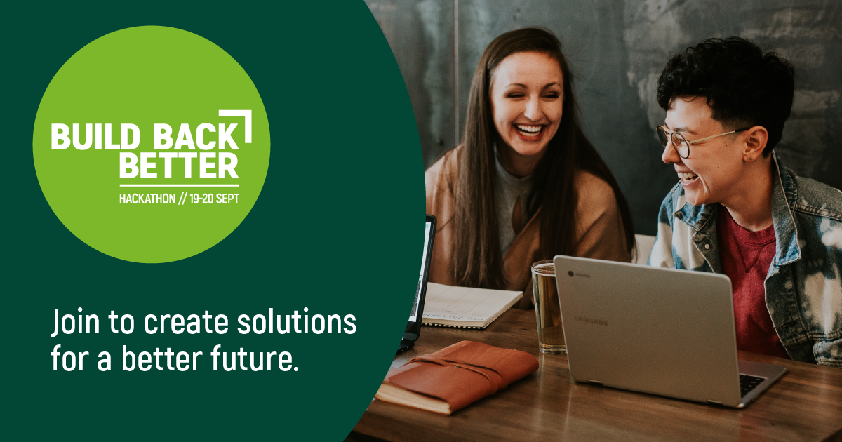 BBBHackathon's tweet image. As we transition from #COVID19 response to recovery, we have a unique opportunity to #BuildBackBetter. On 19-20 September, we'll be coming #together virtually to do just that! Join the #BuildBackBetterHackathon as a Partner, Mentor or Participant - bit.ly/BBBHackathon