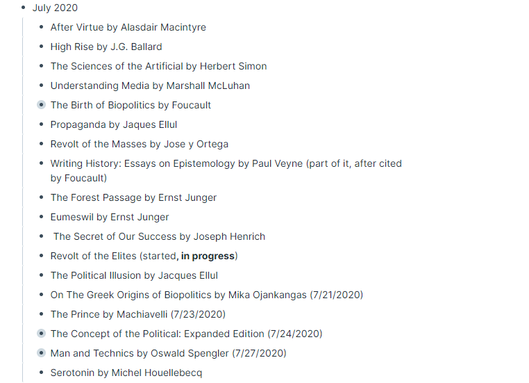 I am meaning to make a monthly list of what I read and share it to invite you all to discuss any specific books you've read that are on it. I forgot to share it on time, but here is July's list. I have only started doing it, in the future I shall try to date each one.