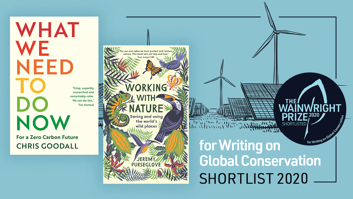 ProfileBooks's tweet image. We're thrilled to have two titles on the shortlist for the #WainwrightPrize20 for Writing on Global Conservation!  #WhatWeNeedToDoNow by @ChrisGoodall2 and #WorkingwithNature by Jeremy Purseglove are both enjoyable, practical and inspiring works on how to protect our environment.