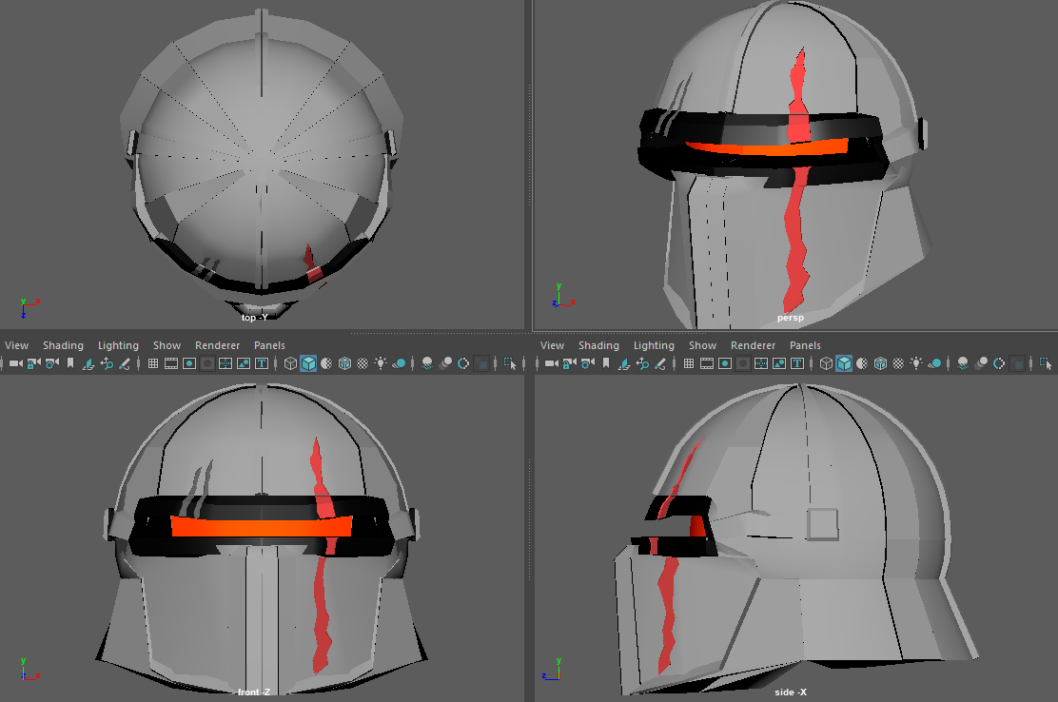 Next month means more progress right? yup. I was really into 3d modelling after the mini project and I did alot of models including one of the Phantom's helmet-continued