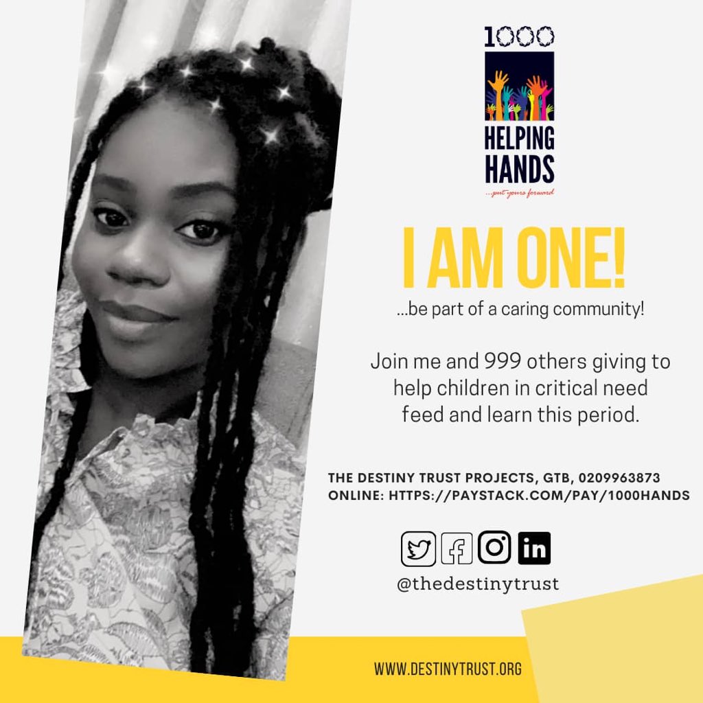owhreoluwa's tweet photo. Please I need everyone that sees this to join me in raising funds to help disadvantaged children by giving, sharing and donating to feed, shelter and educate them.
The Destiny Trust Projects, GTB, 0209963873 or at https://t.co/wk5uHbXkBo #TogetherforMore #1000HelpingHands https://t.co/FkLUBEYmoc