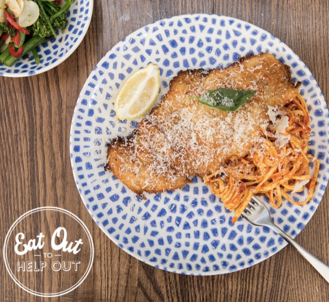 We are delighted to be taking part in the Chancellor’s “Eat Out to Help Out” scheme throughout August.
Mondays, Tuesdays and Wednesdays from 3rd to the end of August guests will automatically receive 50% off every bill, up to £10 per head. Takeaway &amp; alcoholic drinks not included